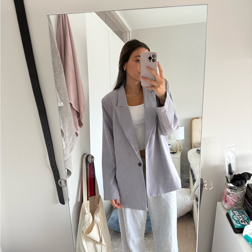 Oversized gray blazer from Pretty Little Thing